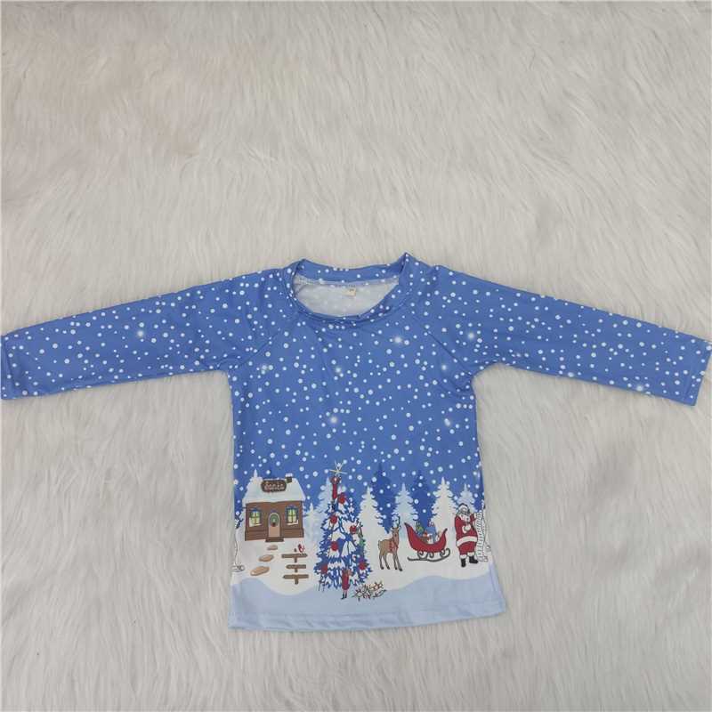 (Promotion) 6 A1-16 Deer Christmas Santa Boys Tee Shirts Top