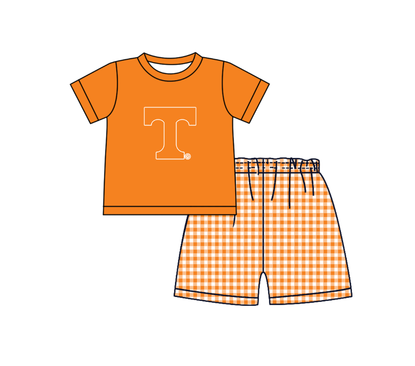 (Custom Design Preorder MOQ 5 Each Item) Team's Tennessee Print Kids Summer Matching Clothes Sibling Wear
