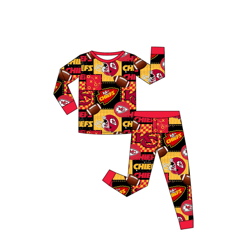 (Custom Design Preorder MOQ 20 Each Item)Team's Chiefs Print Family Bamboo Matching Clothes