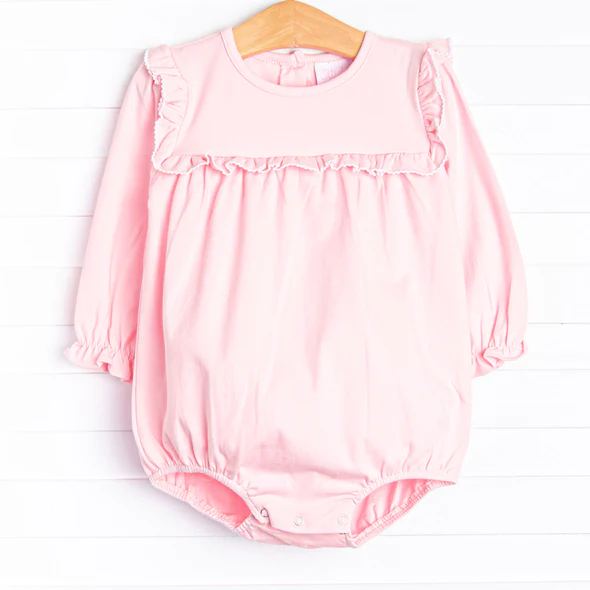 (Custom Design Preorder MOQ 5) Pink Color Baby Girls Romper