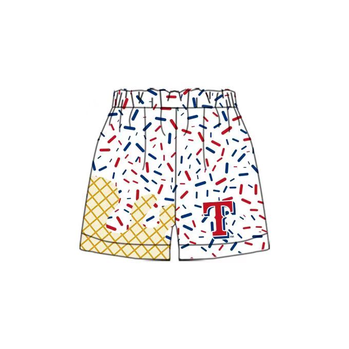 (Custom Design Preorder MOQ 5 Each Item) Team's T Sprinkles Print Summer Bottom Shorts Mom and Me Matching Clothes