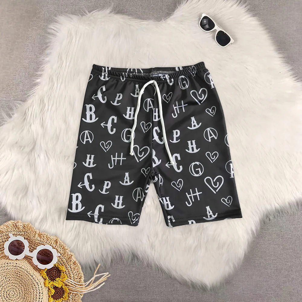 (Promotion)8 Print Boys Summer Swim Trunks Brothers Wear