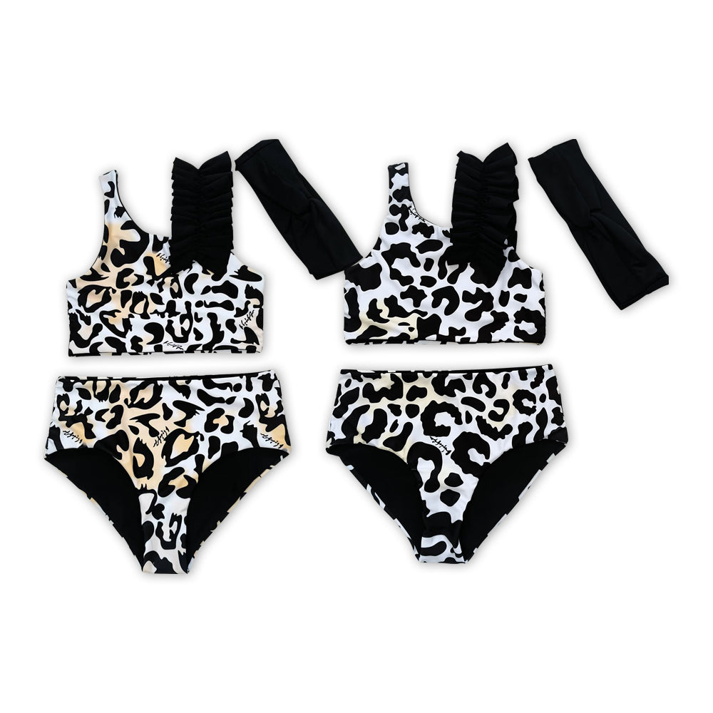 Leopard Print Sister Summer Matching Swimsuits