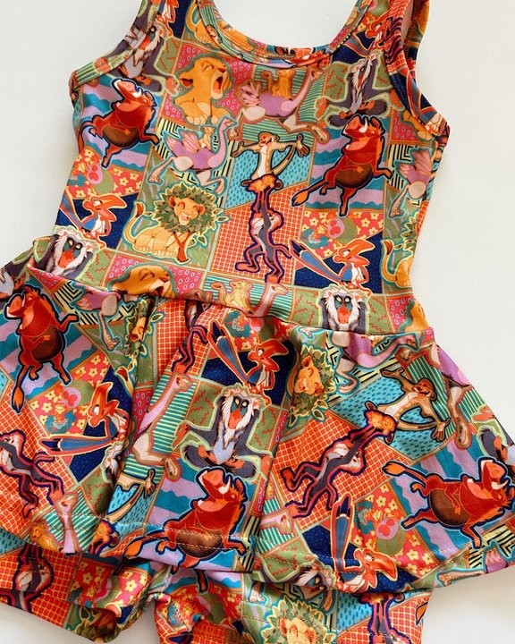 (Custom Design Preorder MOQ 5) Cartoon Animals Print Girls Summer Clothes Set