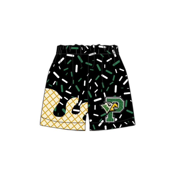 (Custom Design Preorder MOQ 5 Each Item) Team's Eagles Prosper Sprinkles Print Summer Bottom Shorts Mom and Me Matching Clothes