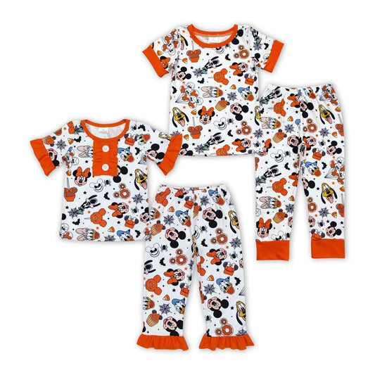 Cartoon Mouse Dog Halloween Print Sibling Matching Pajamas Clothes
