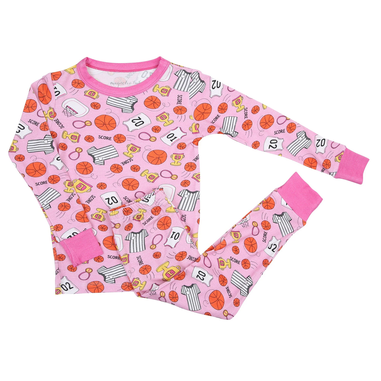 (Custom Design Preorder MOQ 5) Basketball Print Girls Pajamas Clothes Sets