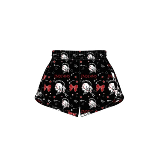 (Custom Design Preorder MOQ 5 Each Design) Team's Shawnee Indians Bows Print Summer Bottom Sports Shorts Mom and Me Matching Clothes