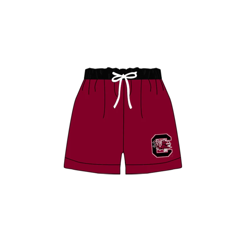 (Custom Design Preorder MOQ 5) Team's Wine C Print Boys Swim Trunks