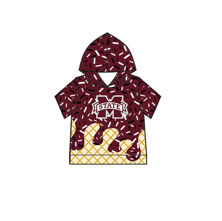 (Custom Design Preorder MOQ 5 Each Item)Team's Mississippi State Sprinkles Print Sibling Matching Clothes