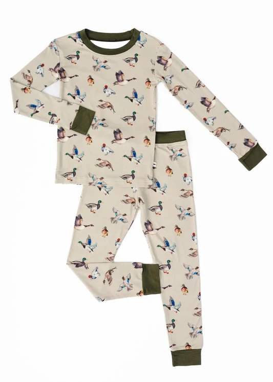(Custom Design Preorder MOQ 5) Duck Print Boys Pajamas Clothes Set