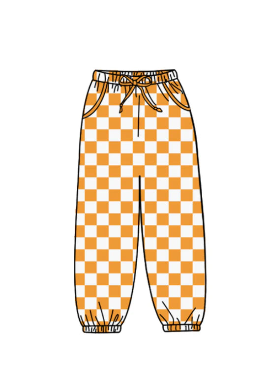 (Custom Design Preorder MOQ 5 Each Item) 6 Colors Plaid Print Adult Bottom Joggers Pockets Pants