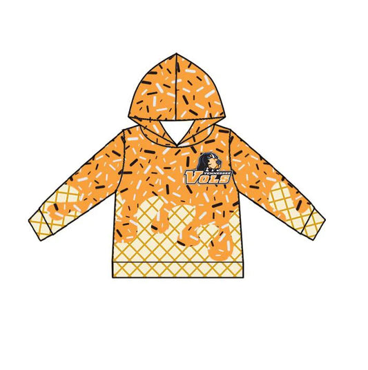 (Custom Design Preorder MOQ 5 Each Item) Team's Tennessee Sprinkles Print Hoodie Top Mom and Me Matching Clothes