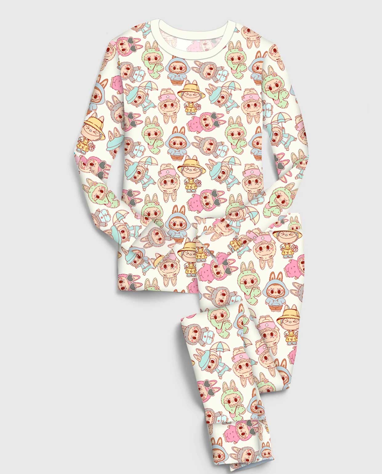 (Custom Design Preorder MOQ 5 Each Design) Cartoon Labub* Print Pajamas Sets Mom and Me Matching Clothes