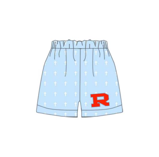(Custom Design Preorder MOQ 5 Each Item) Team's R Blue Print Summer Bottom Shorts Mom and Me Matching Clothes