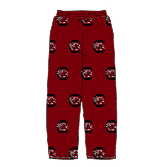 (Custom Design Preorder MOQ 5 Each Item) Team's Gamecock Print Bottom Pants Mom and Me Matching Clothes
