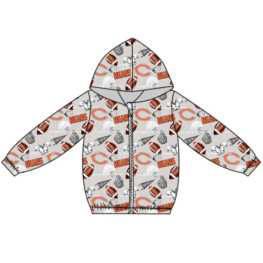 (Custom Design Preorder MOQ 5 Each Item)Team's BEARS Football Print Girls Matching Clothes