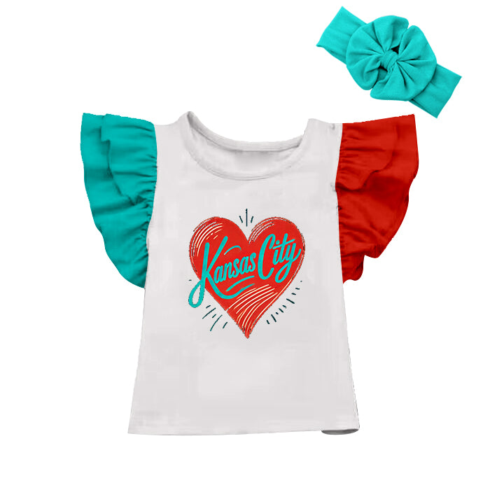 (Custom Design Preorder MOQ 5 ) KANSAS CITY Print Girls Summer Tee Shirts Top