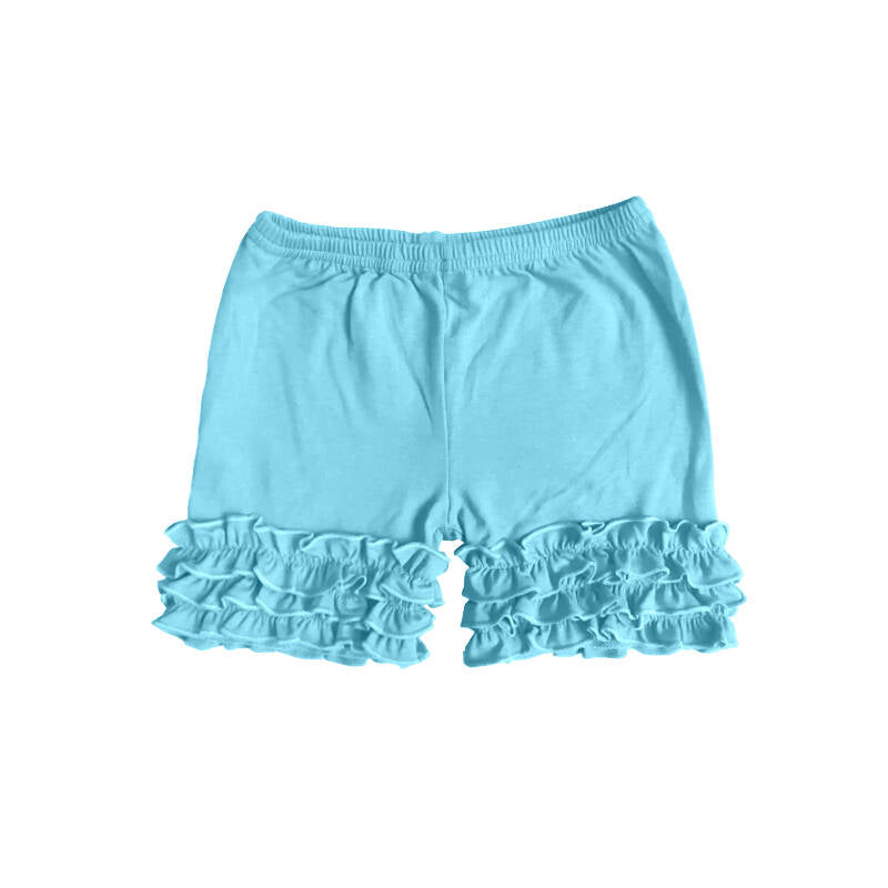 (Custom Design Preorder MOQ 5) Blue Color Girls Summer Icing Bottom Shorts