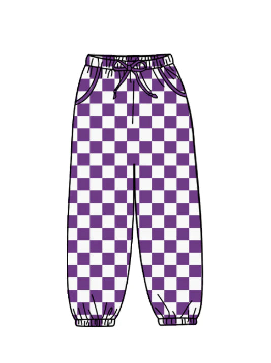 (Custom Design Preorder MOQ 5 Each Item) 6 Colors Plaid Print Adult Bottom Joggers Pockets Pants