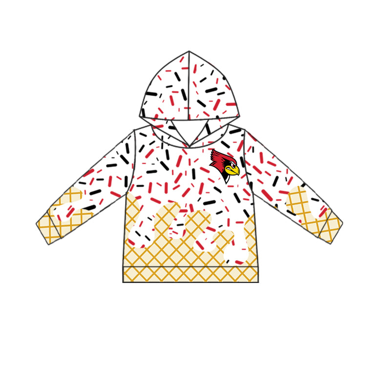 (Custom Design Preorder MOQ 5 Each Item)Team's Cardinals Sprinkles Print Hoodie Top Mom and Me Matching Clothes