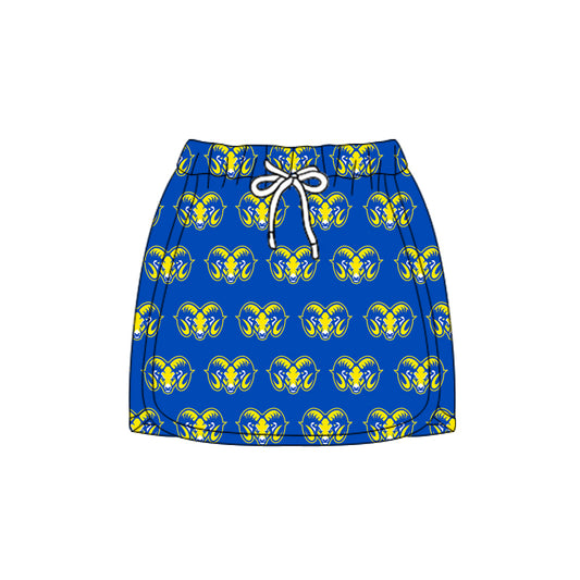 (Custom Design Preorder MOQ 5 Each Item) Team's Goats Blue Print Summer Bottom Skirts Shorts Mom and Me Matching Clothes