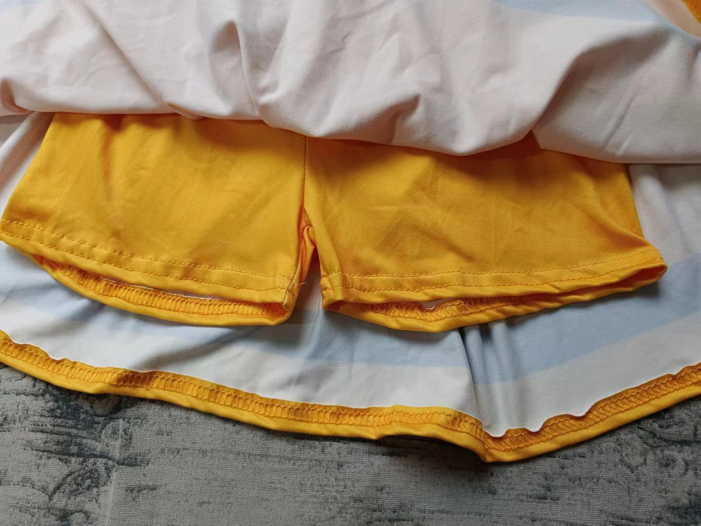 (Custom Design Preorder MOQ 5) Colorful Shell Print Shorts Skirts Girls Summer Yoga Clothes Set