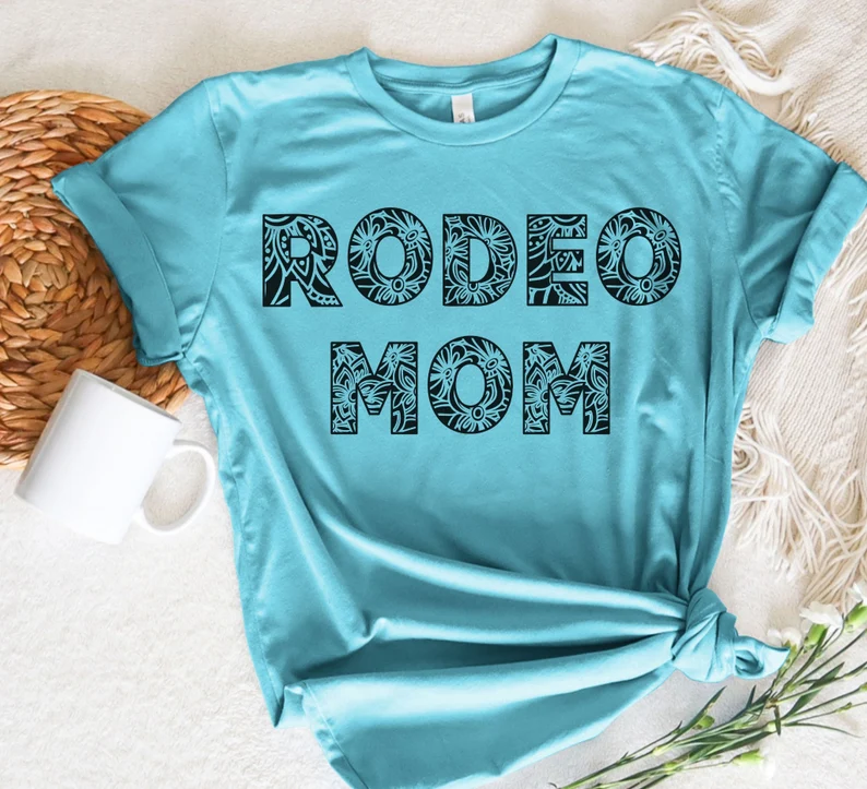 (Custom Design Preorder MOQ 5) RODEO MOM Print Adult Tee Shirts Top