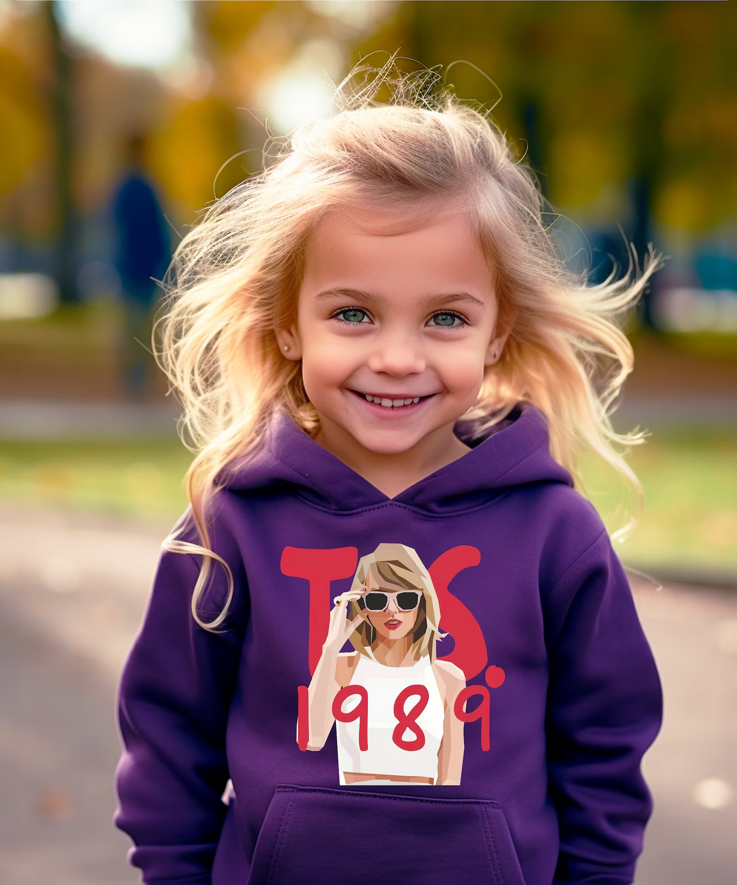(Custom Design Preorder MOQ 5) Purple Singer Print Girls Hoodie Top