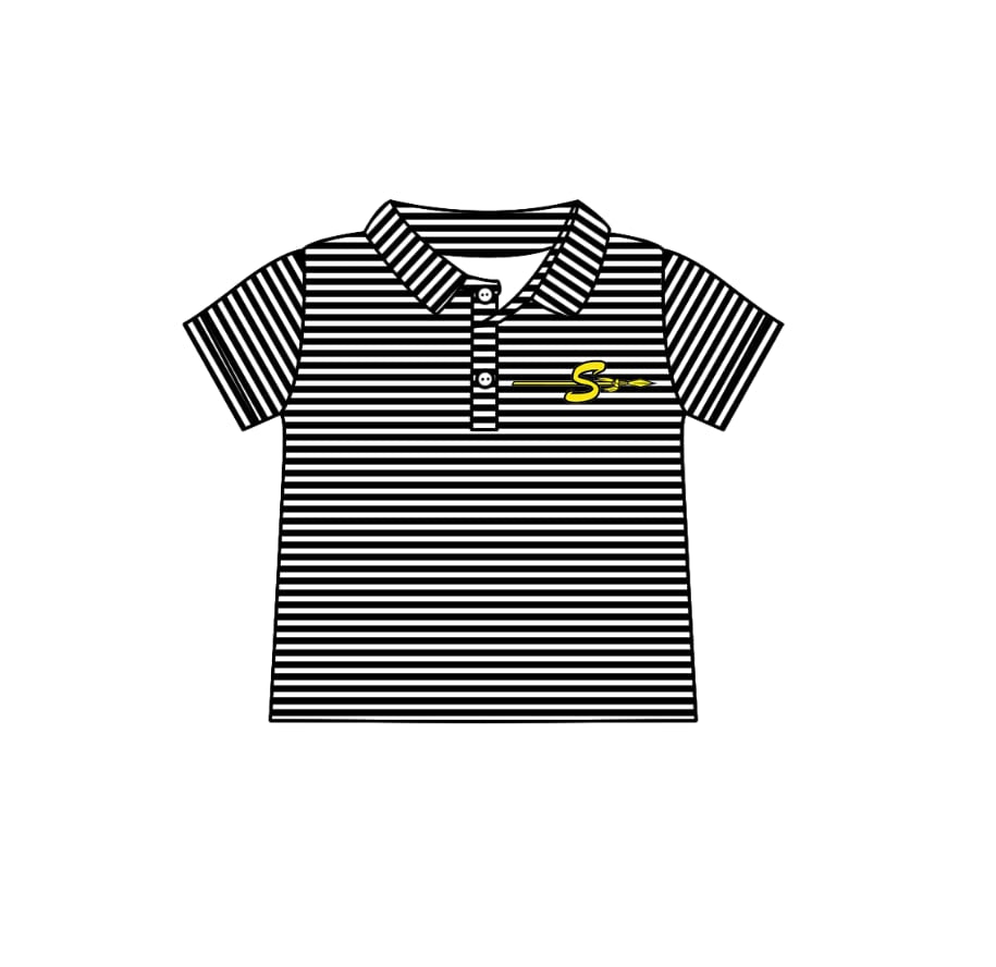 (Custom Design Preorder MOQ 5 )Team's S Stripes Print Boys Polo Tee Shirts Top