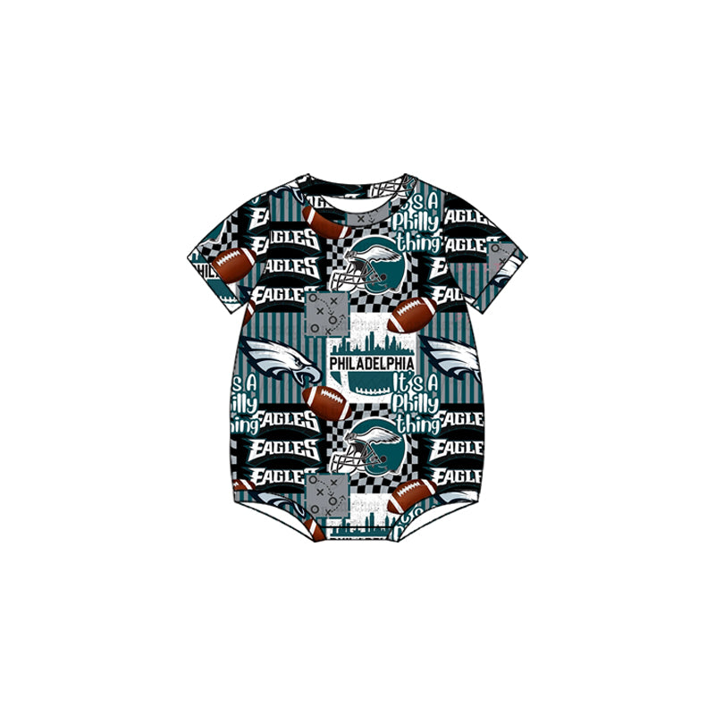 (Custom Design Preorder MOQ 20 Each Item)Team's Eagles Print Family Bamboo Matching Clothes