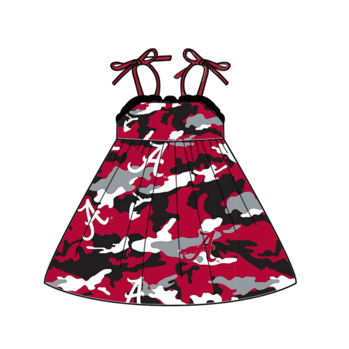 (Custom Design Preorder MOQ 5 Each Design) Team's Alabama Camo Print Kids Summer Matching Clothes Sibling Wear