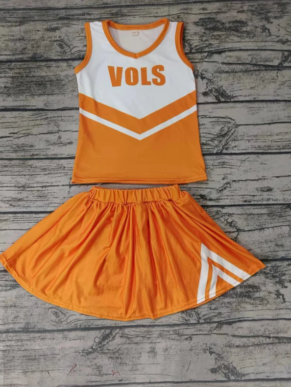 (Custom Design Preorder MOQ 5) Team's TENNESSEE Vols Print Girls Skirts Clothes Set