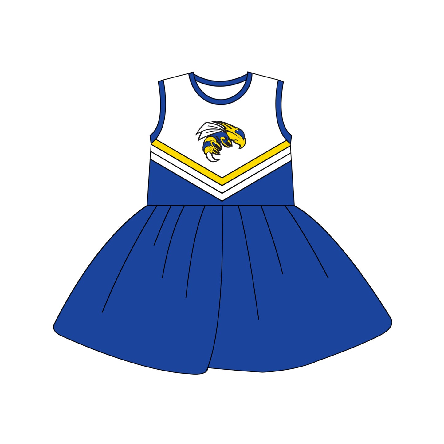 (Custom Design Preorder MOQ 5) Team's Yellowjackets Print Girls Summer Knee Length Dress