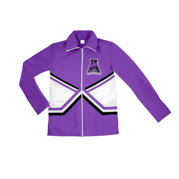 (Custom Design Preorder MOQ 5) Team's ARCOLA Purle Print Kids Zipper Jacket