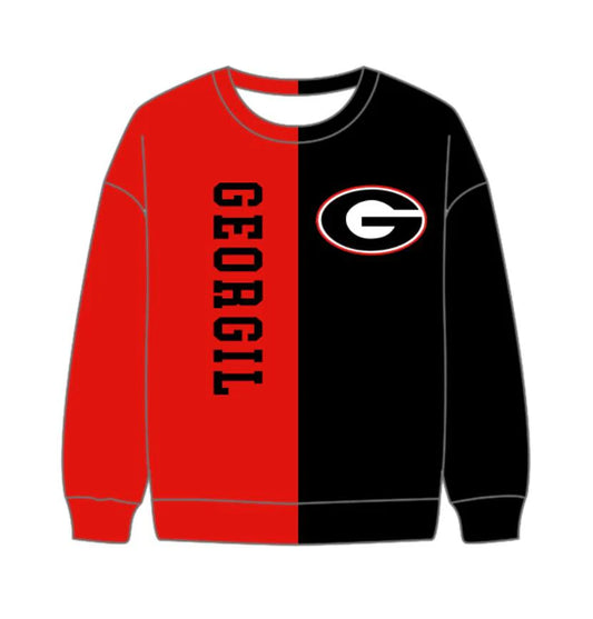 (Custom Design Preorder MOQ 5 Each Item) Team's GEORGIL Print Long Sleeve Tee Shirts Top Mom and Me Matching Clothes