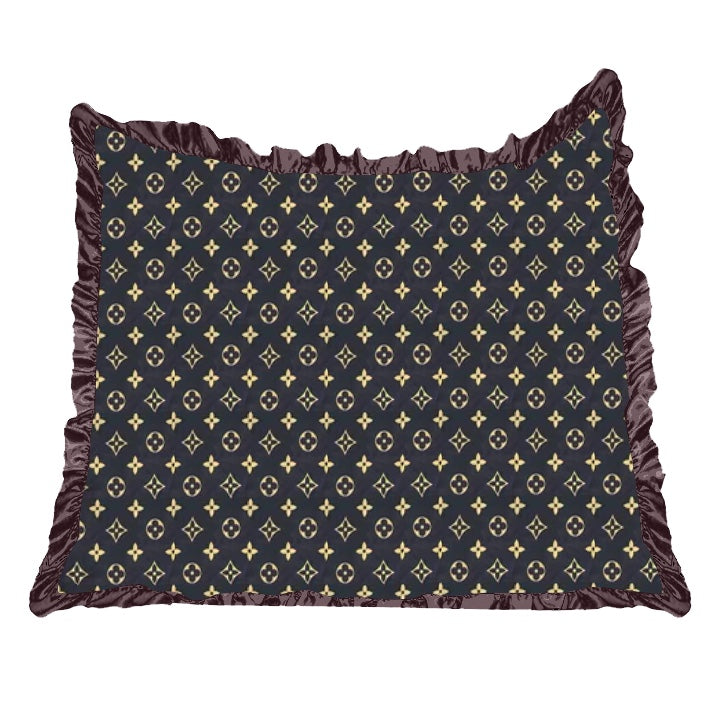 (Custom Design Preorder MOQ 5) Brown Flowers Print Baby Girls Blanket