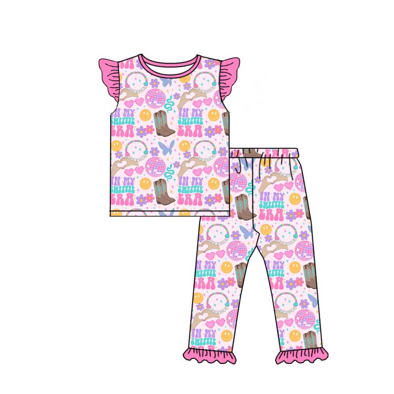 (Custom Design Preorder MOQ 5) IN MY ERA Flowers Print Girls Pajamas Clothes Set