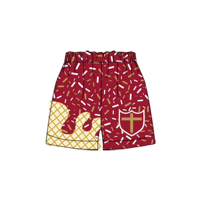 (Custom Design Preorder MOQ 5) Team's Shield Wine Sprinkles Kids Bottom Shorts