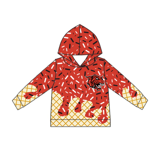 (Custom Design Preorder MOQ 5 Each Item)Team's WILDCAT Sprinkles Print Hoodie Top Mom and Me Matching Clothes