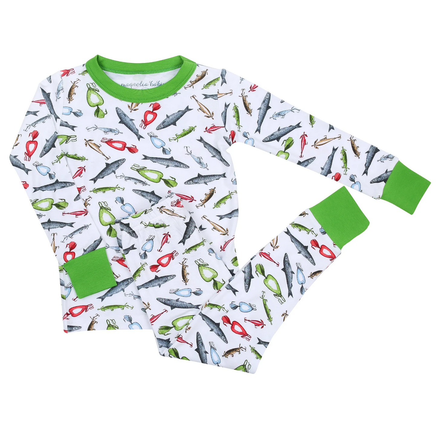 (Custom Design Preorder MOQ 5) Fishing Print Boys Pajamas Clothes Sets