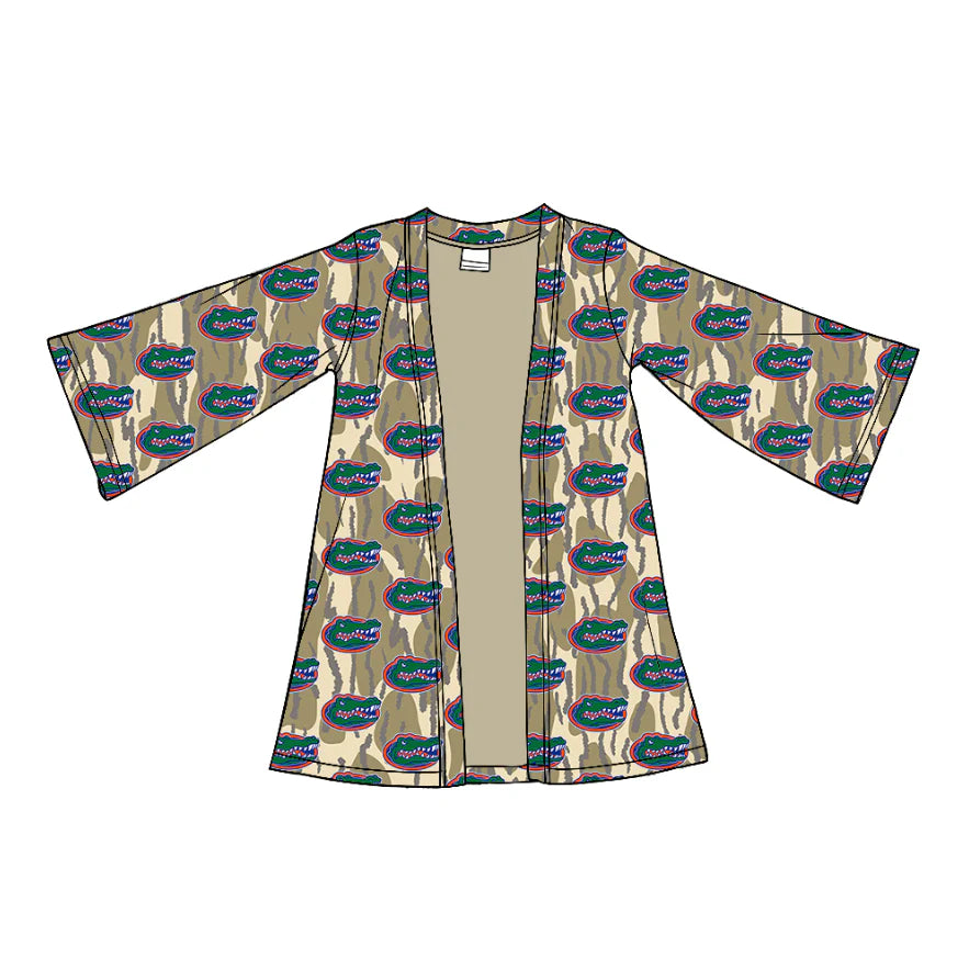 (Custom Design Preorder MOQ 5 Each Item) Team's Florida Camo Print Girls Fall Cardigan Top