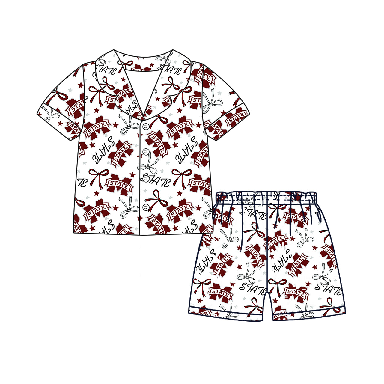 (Custom Design Preorder MOQ 5 Each Item)Team's STATE Print Family Matching Clothes
