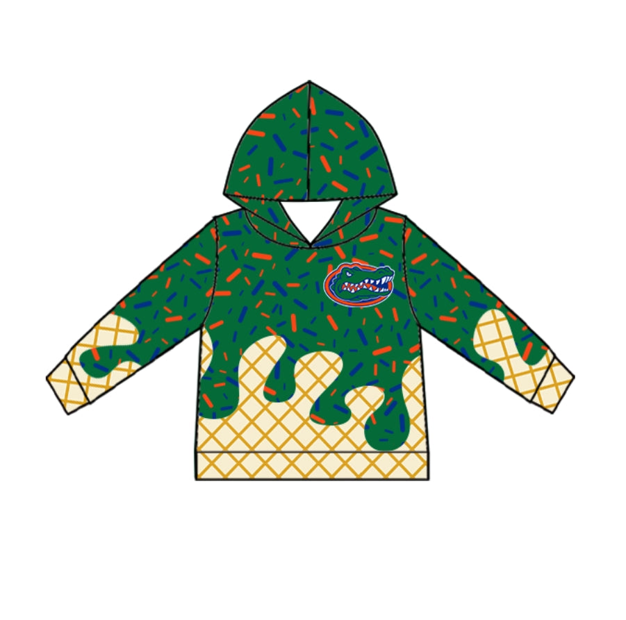 (Custom Design Preorder MOQ 5) Team's Florida Sprinkles Print Kids Long Sleeve Hoodie Top