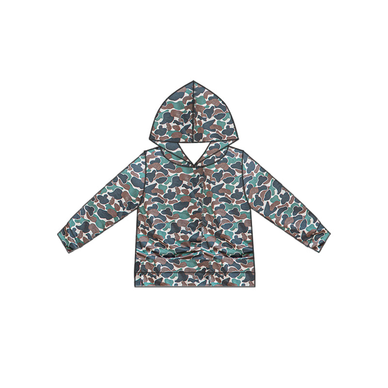 (Custom Design Preorder MOQ 5) Camo Print Adult Hoodie Tee Shirts Top