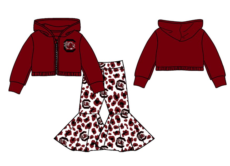 (Custom Design Preorder MOQ 5 Each Item)Team's Gamecock Print Sibling Matching Clothes