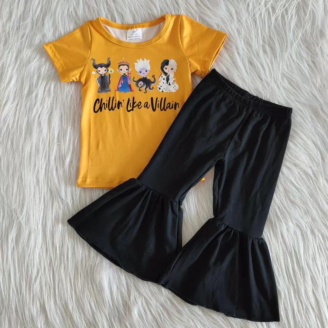 (Promotion) Short sleeve bell bottom pants Halloween outfits A1-15