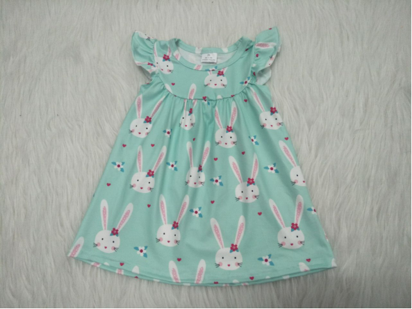 (Promotion)A10-21 Bunny Print Girls Dress