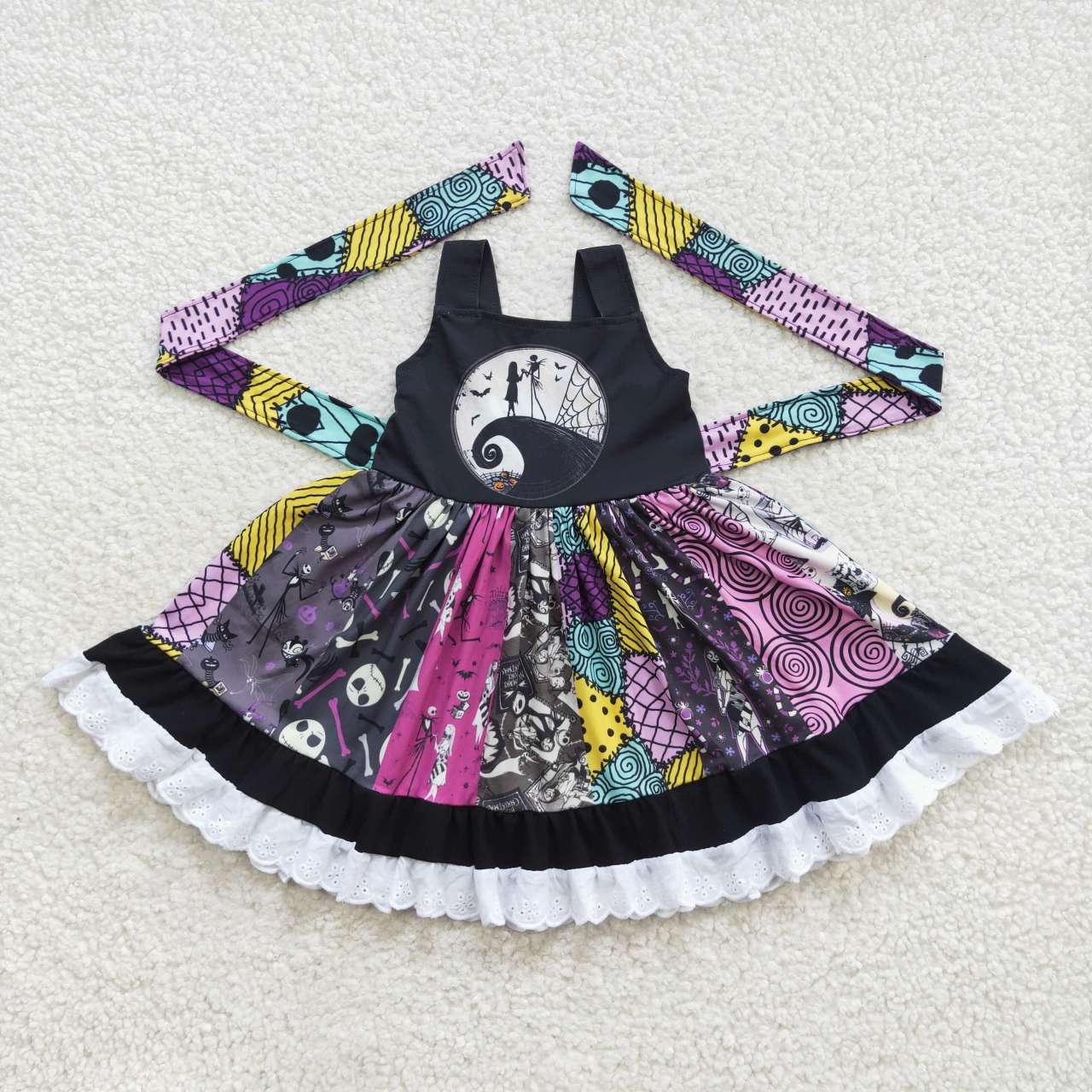 A8-14 Sleeveless movie character print girls twirl Halloween knee length dress