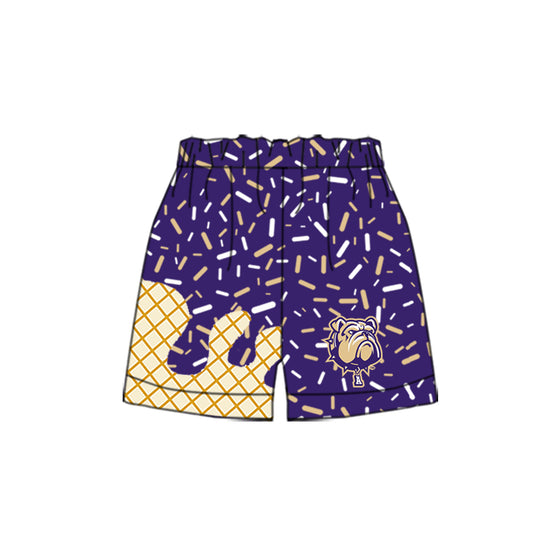 (Custom Design Preorder MOQ 5 Each Item) Team's Ada bulldogs Sprinkles Print Summer Bottom Shorts Mom and Me Matching Clothes